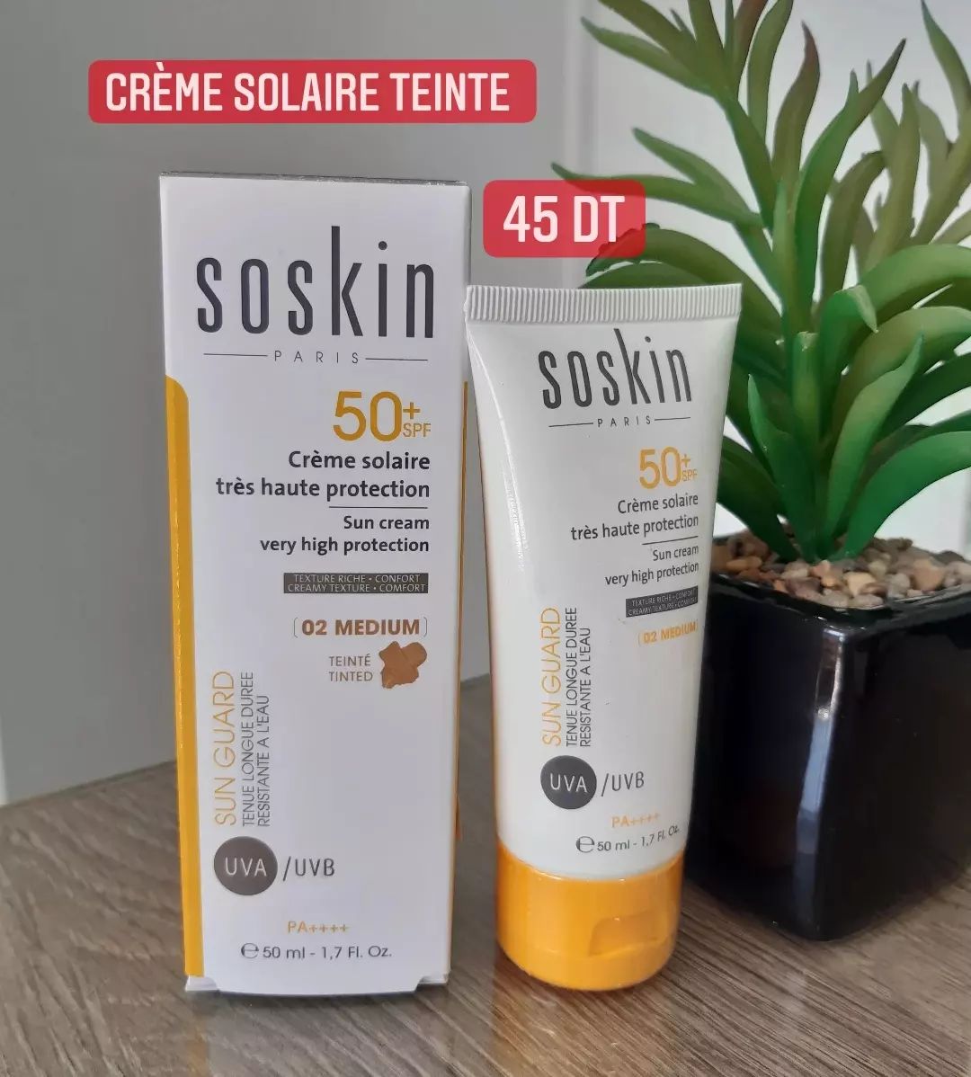 Soskin crème solaire avec spf 50+